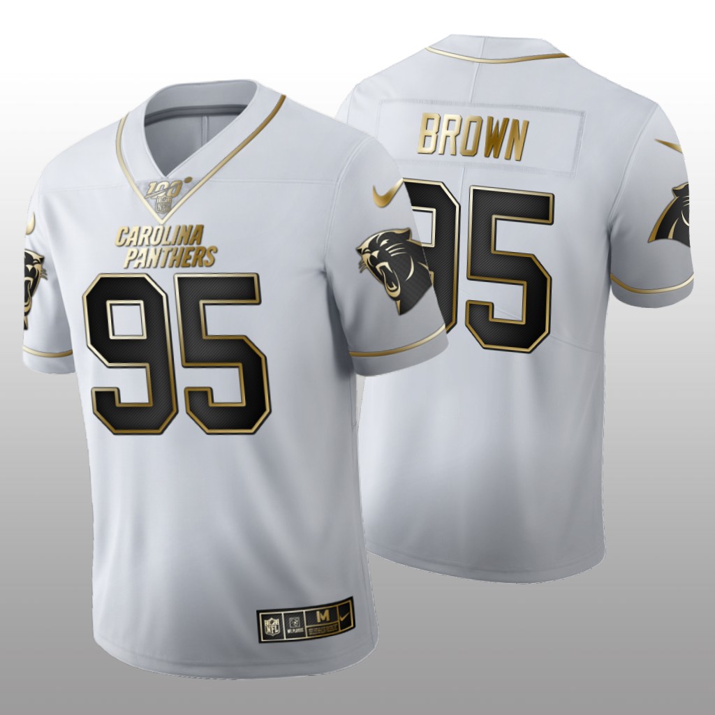 2020 NFL Draft Carolina Panthers Derrick Brown Golden Edition White Jersey