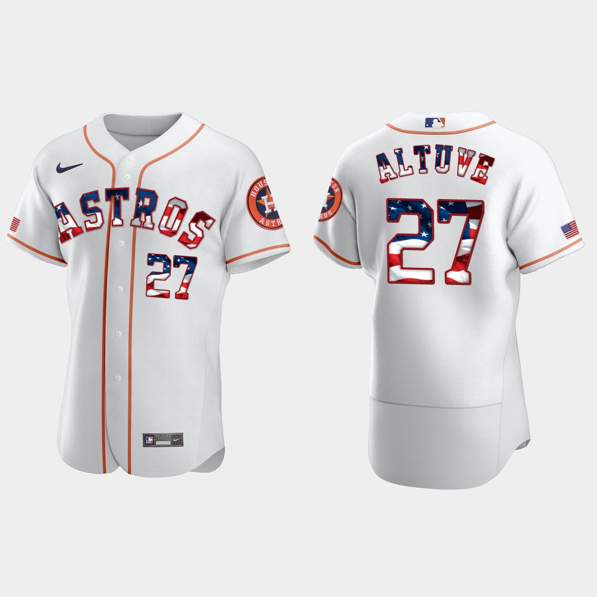 2020 Stars And Stripes Houston Astros Jose Altuve 4th of July Jersey – White