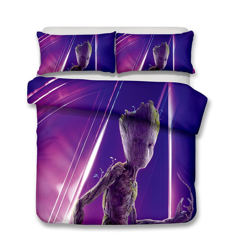 3D Marvel Groot Guardians Of The Galaxy Printed Customized S Duvet Cover Bedding Set