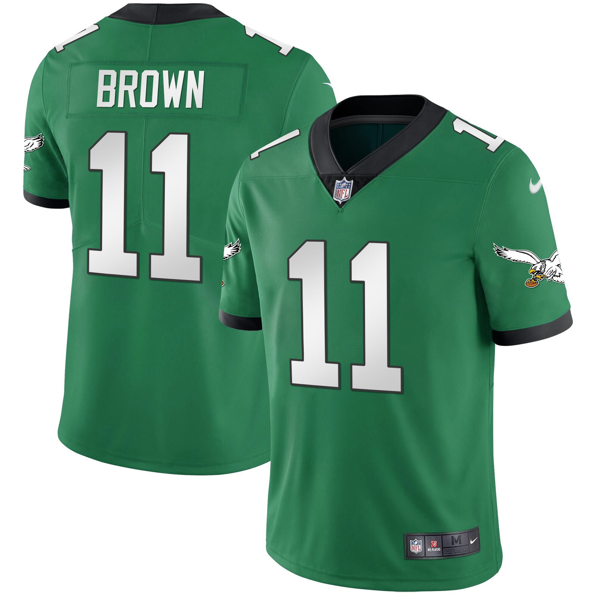 A.J. Brown Youth's Philadelphia Eagles Kelly Green Gold Green Limited Jersey - All Stitched