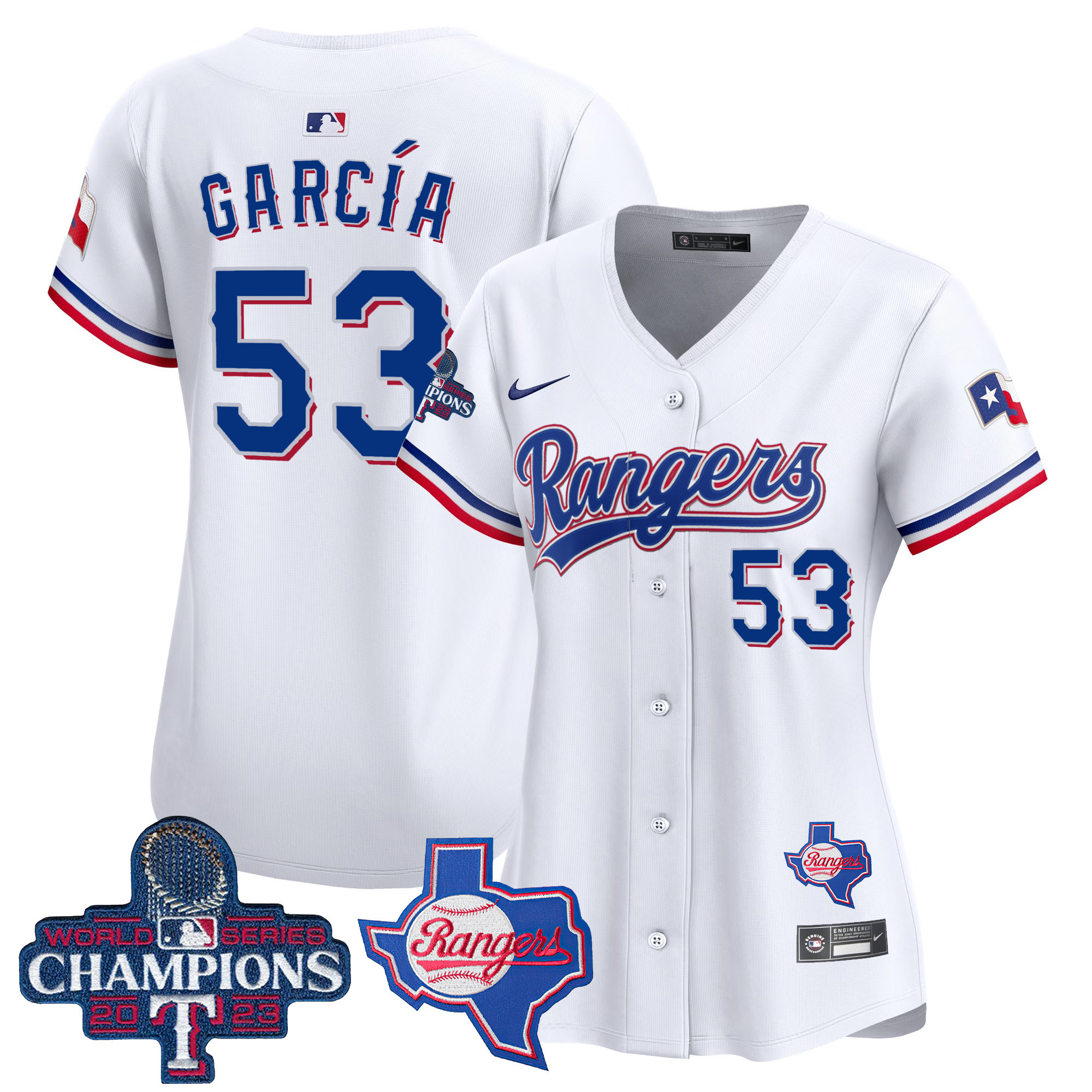 Adolis Garcia Women's Texas Rangers World Series Champions Vapor Premier Limited V2 White Jersey - All Stitched