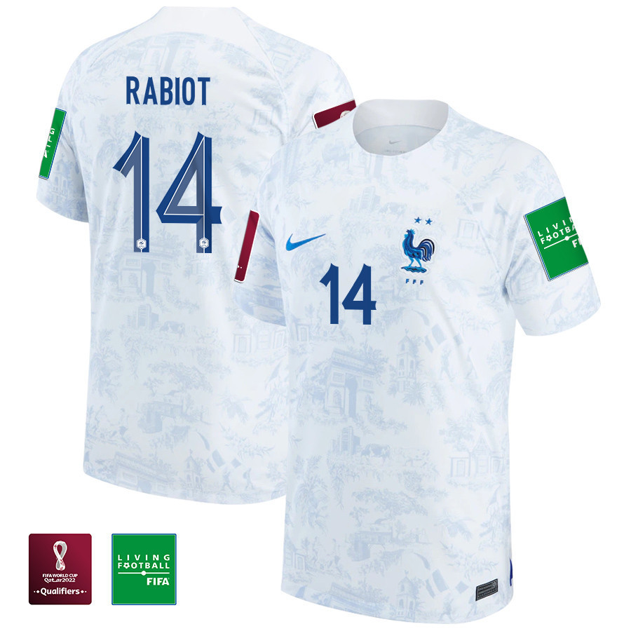 Adrien Rabiot 14 FIFA World Cup Qatar 2022 France National Team – Away Patch Soccer Jersey, Men
