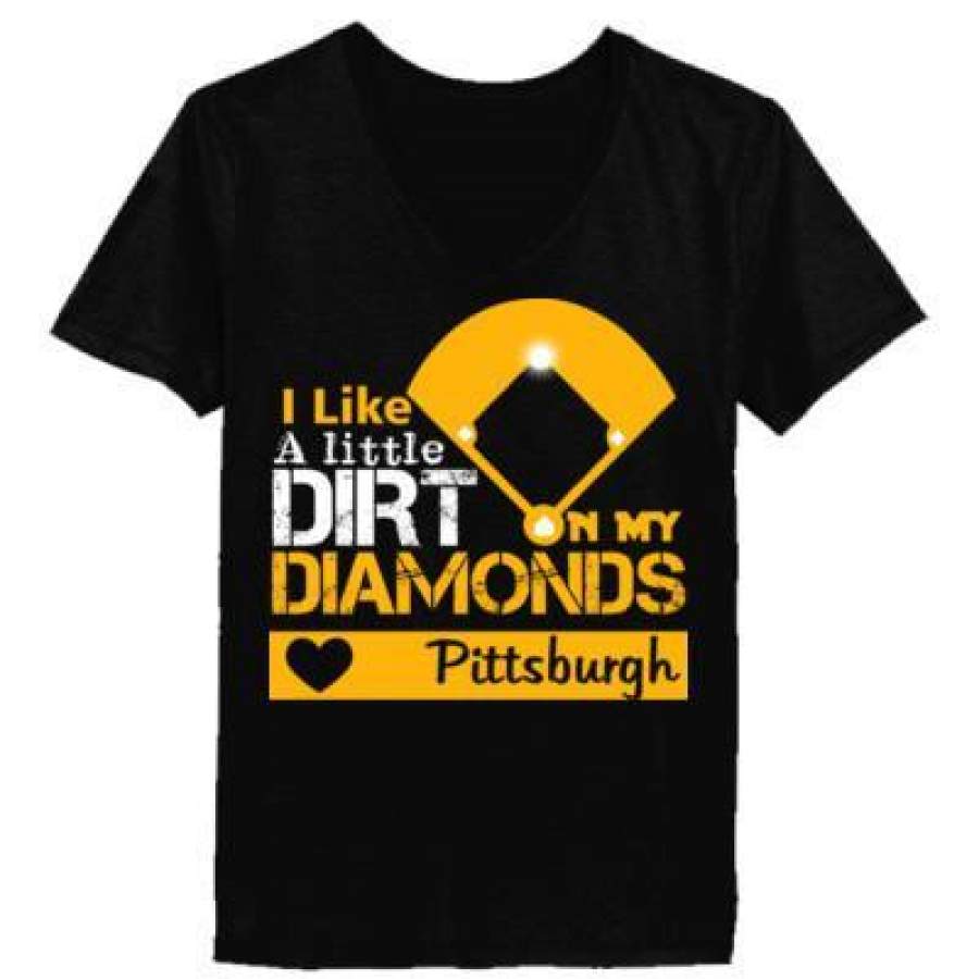 AGR Pittsburgh Pirates I Like A Little Dirt On My Diamonds – Ladies’ T-Shirt