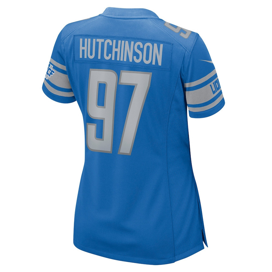 Aidan Hutchinson 97 Detroit Lions Women’s 2022 Draft First Round Pick Game Stitched Jersey In Blue