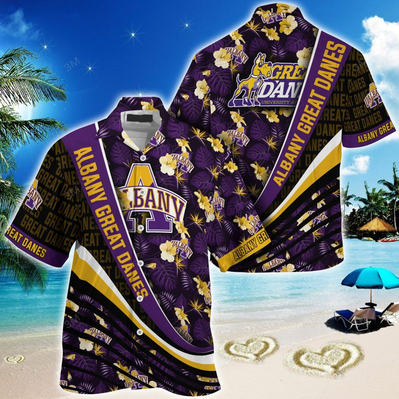 Albany Great Danes NCAA Summer – Hawaii Shirt For This Season – Gift For Sport Lovers With Tropical Flower Pattern