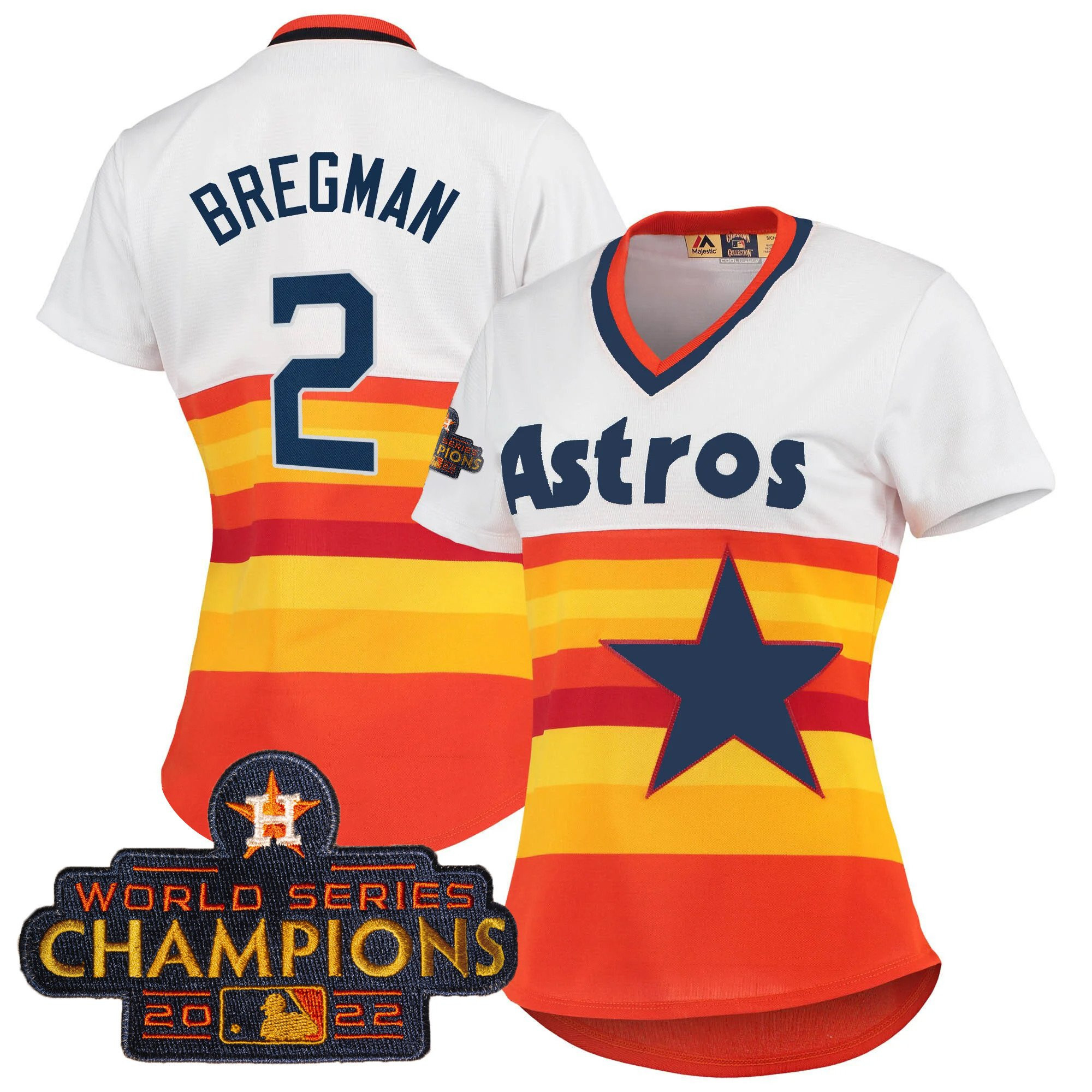 Alex Bregman Women's Houston Astros 2023 Gold Rush Collection 1980's Throwback Jersey - All Stitched