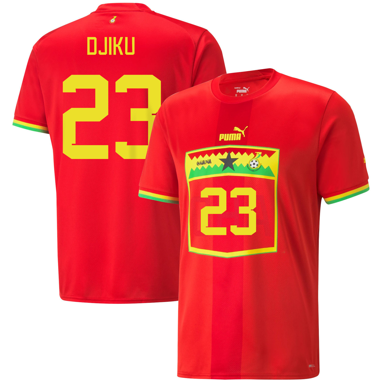 Alexander Djiku 23 Qatar World Cup Ghana National Team 2022-23 Away Red Soccer Jersey –