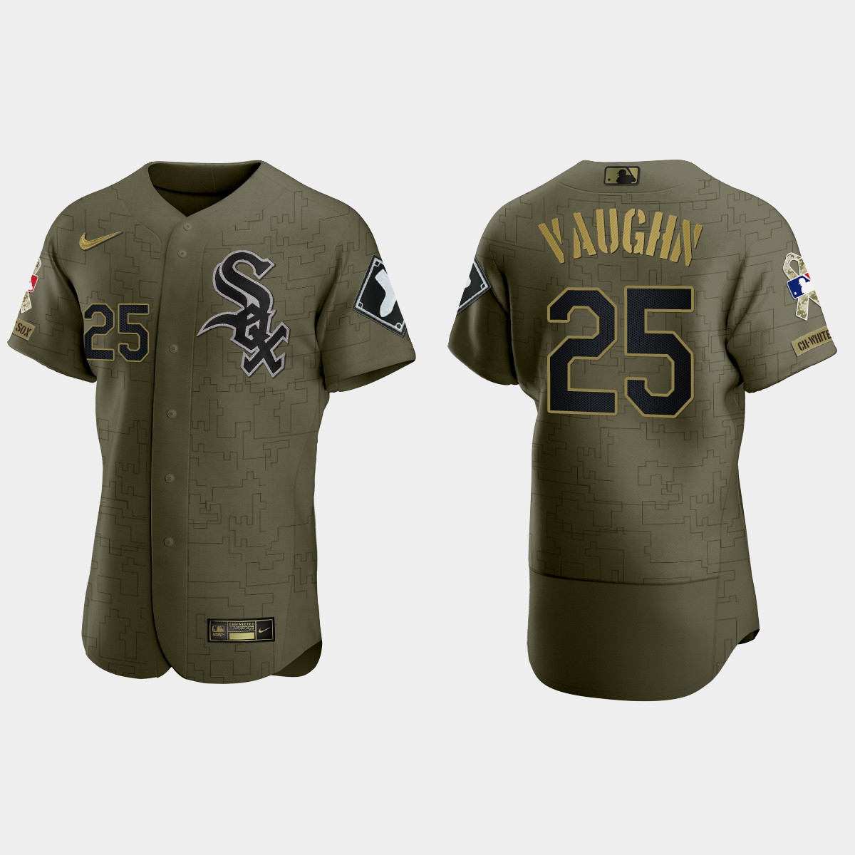 Andrew Vaughn Chicago White Sox 2021 Salute to Service Digital Camo Jersey – Green