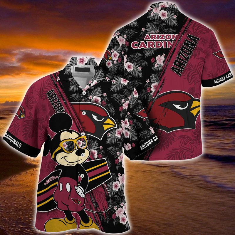 Arizona Cardinals NFL Summer – Hawaii Shirt For This Season – Gift For Sport Lovers Mickey And Floral Pattern