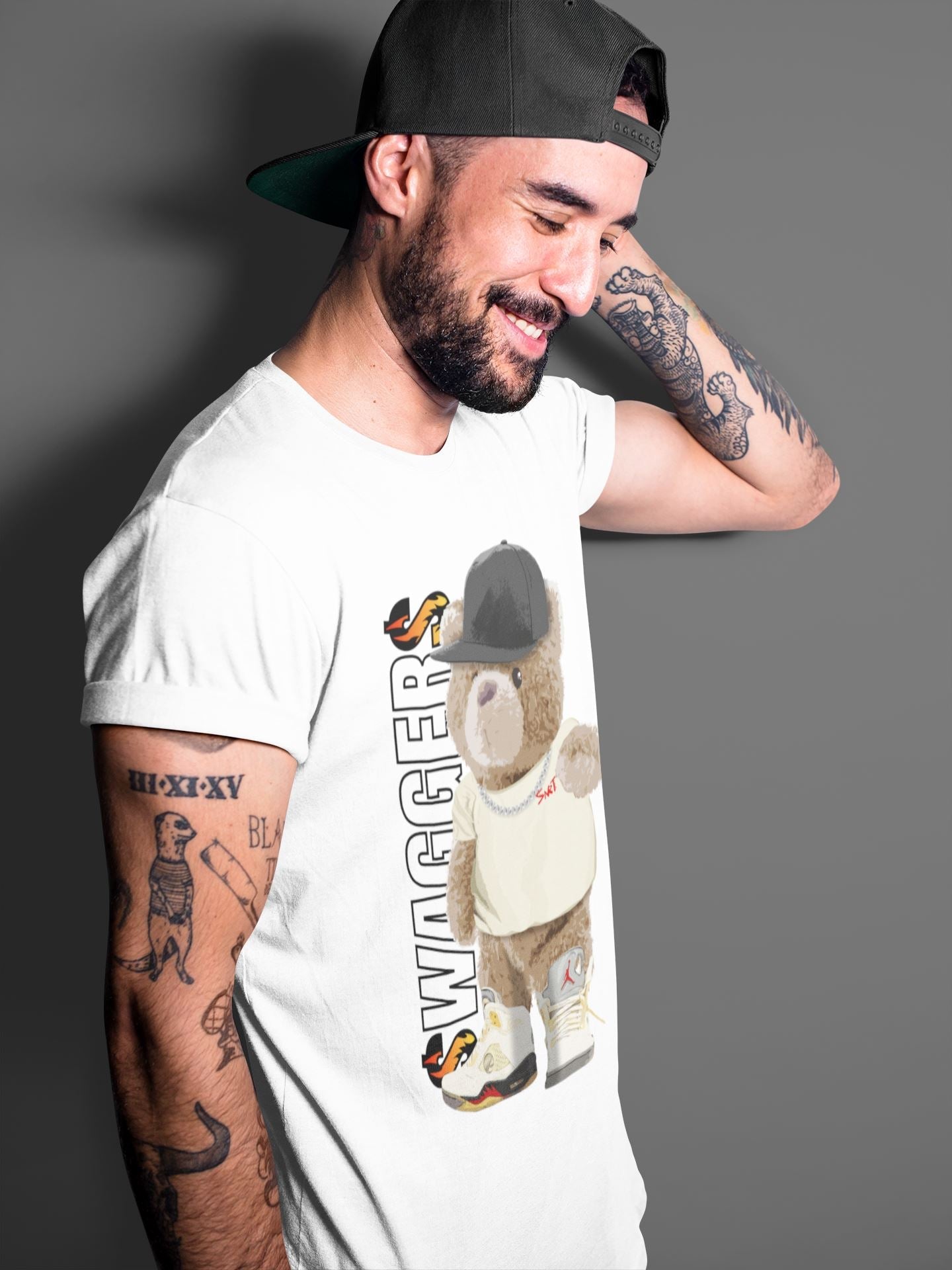 Bear Swaggers Unisex Sweater – Air Jordan 5 OFF-WHITE Sail, Sneakers Matching Sweater