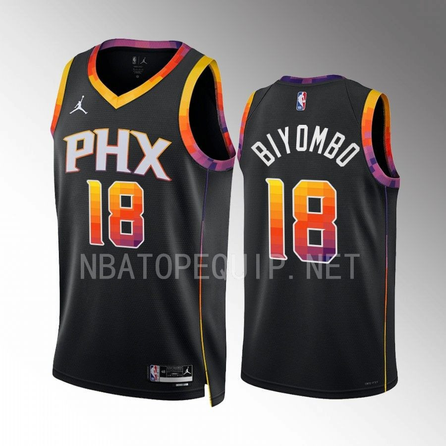 Bismack Biyombo 18 Phoenix Suns 2022-23 Statement Edition Black Stitched Jersey