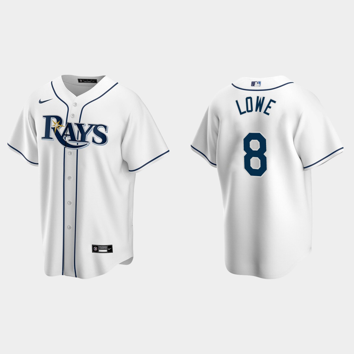 Brandon Lowe #8 Tampa Bay Rays Home Jersey – White