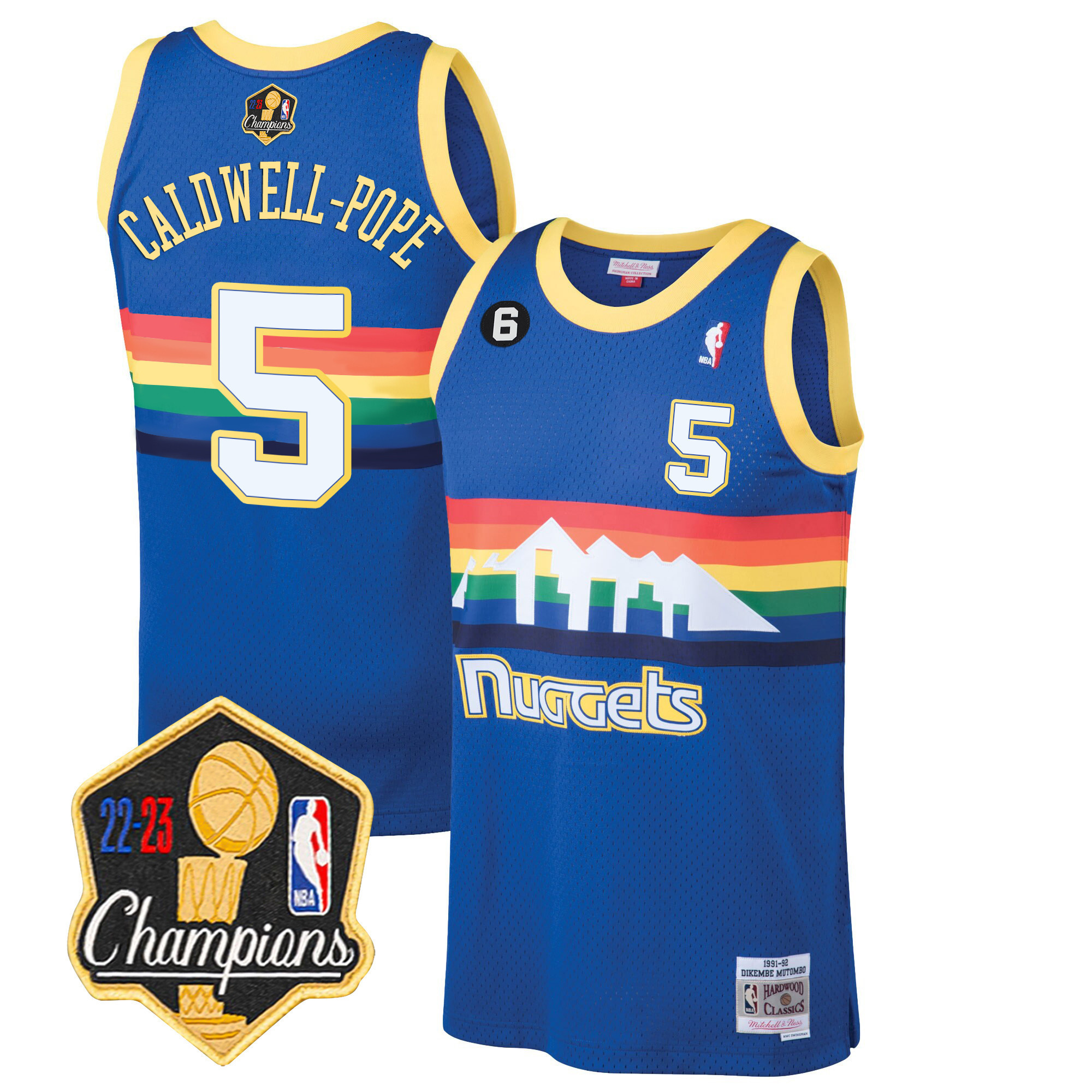 Caldwell-Pope Men's Denver Nuggets 2023 Champions Limited Patch Blue Classic Jersey - All Stitched