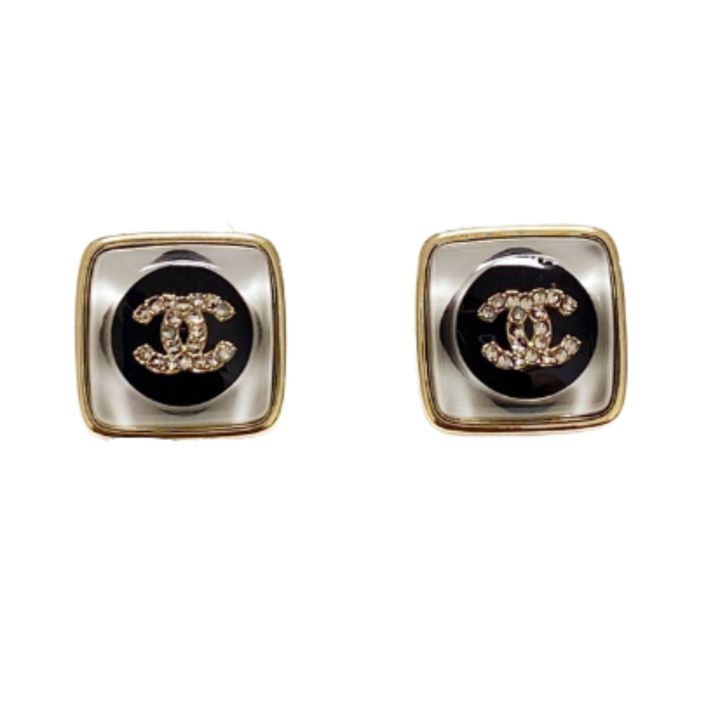 Chanel Micro-Inlaid Diamond Earrings Black For Women