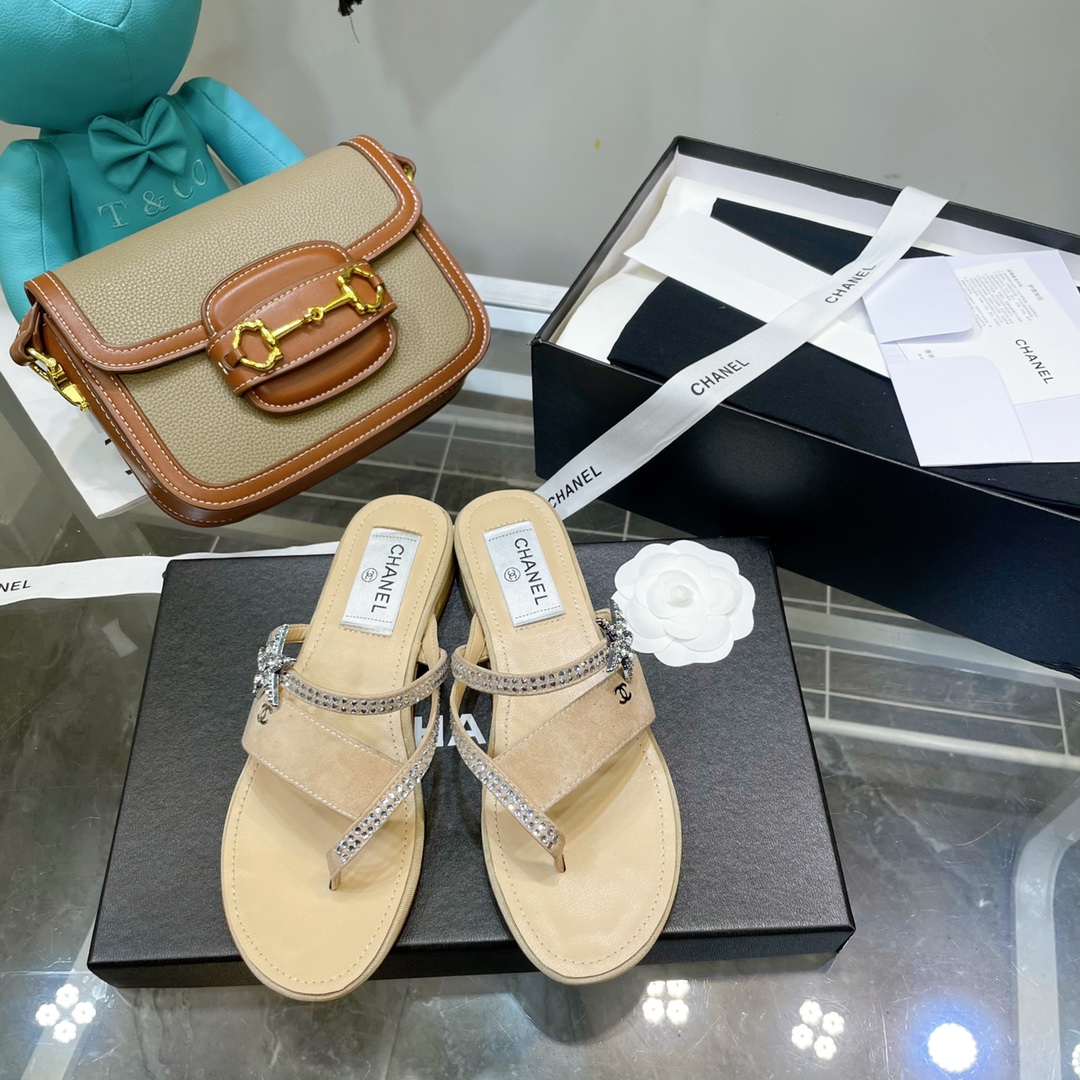 Chanel Sandals Cream For Women, Women’s Shoes