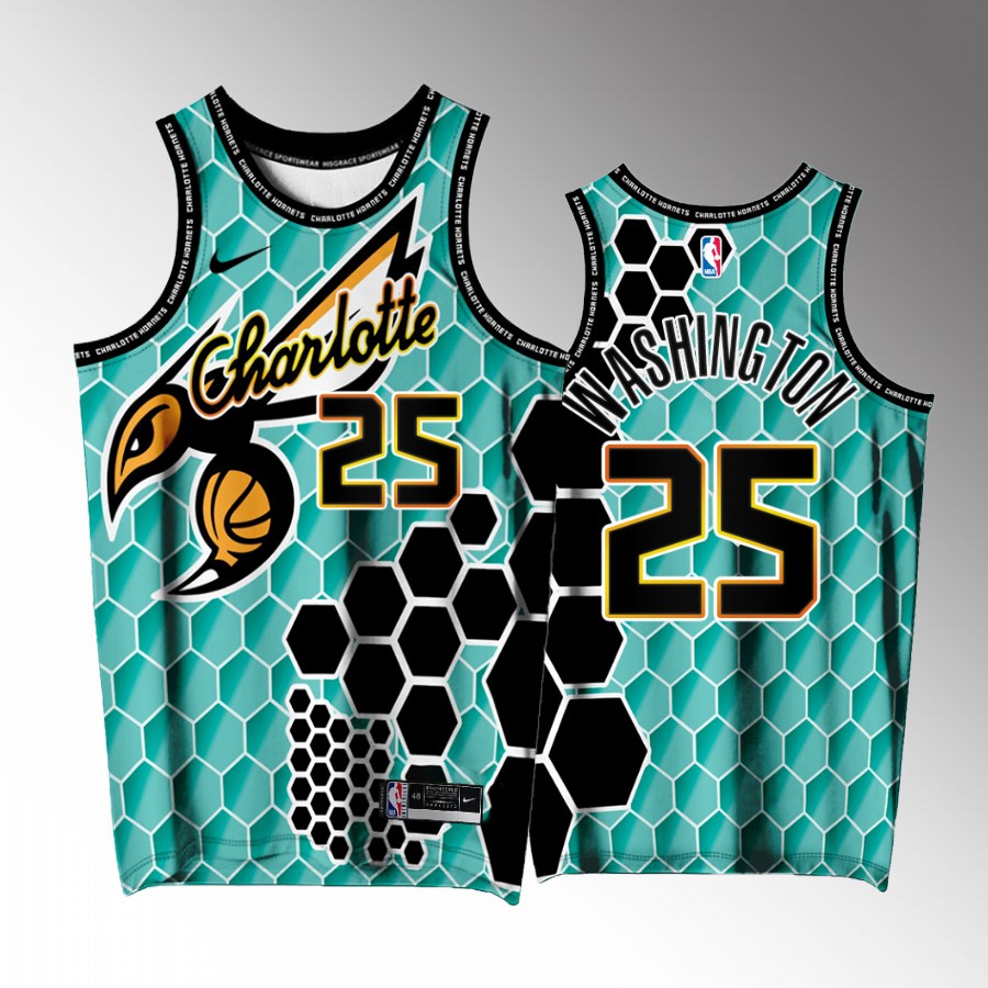 Charlotte Hornets #25 P.J. Washington Buzz City Teal Jersey Exclusive Edition