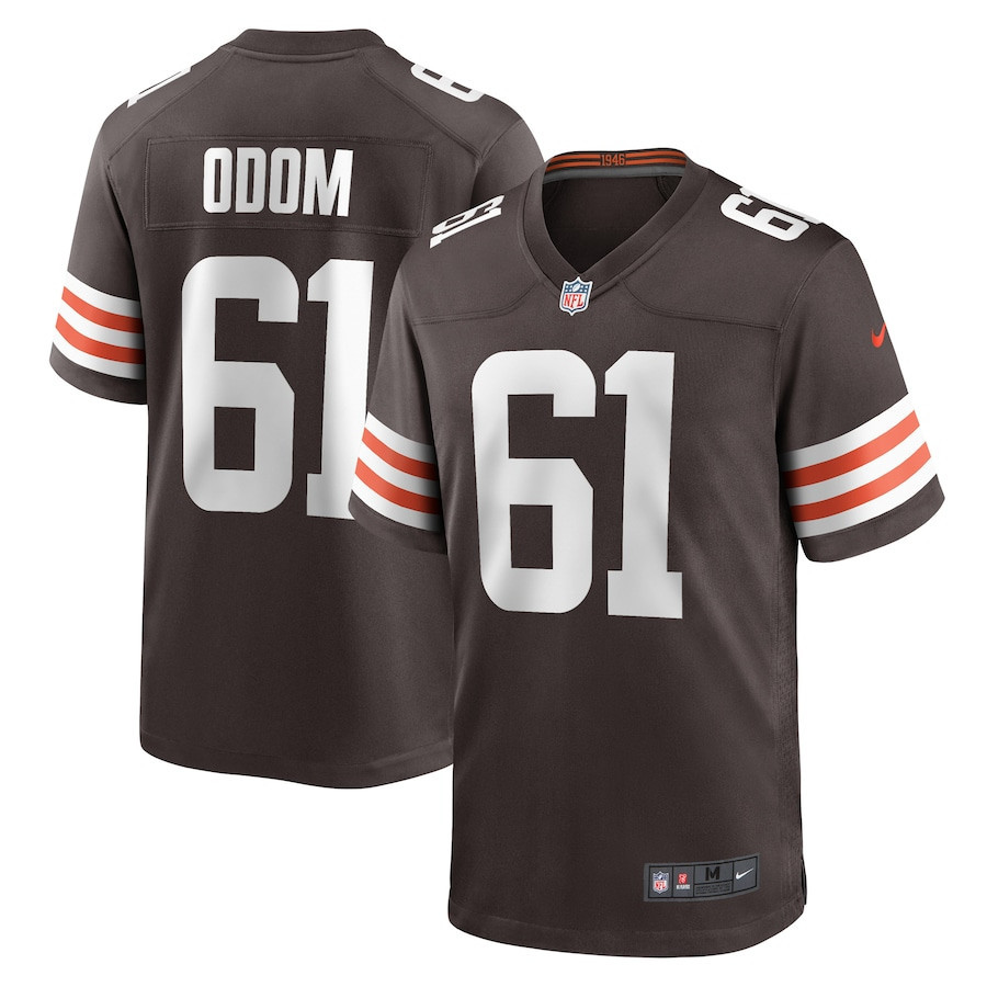 Chris Odom Cleveland Browns Stitched Jersey – Brown