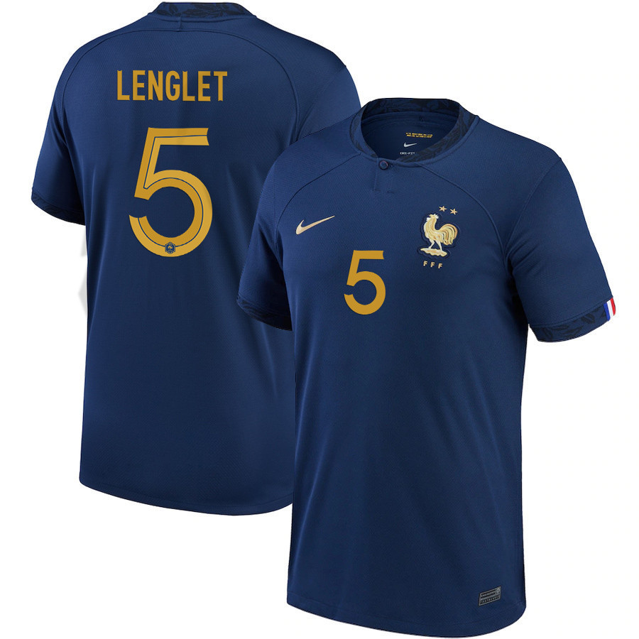 Clement Lenglet 5 France National Team 2022-23 Qatar World Cup Home  Soccer Jersey- Midnight Navy