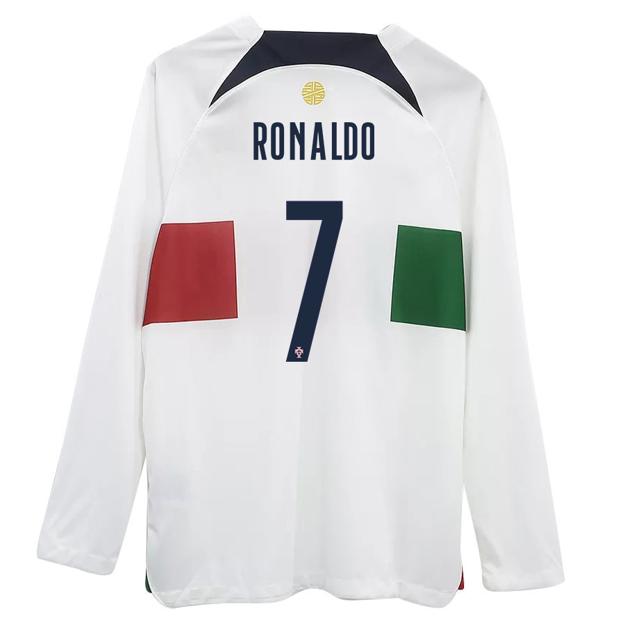 Cristiano Ronaldo 7 Portugal 2022-23 Away Men Long Sleeve Soccer Jersey National Team World Cup Qatar
