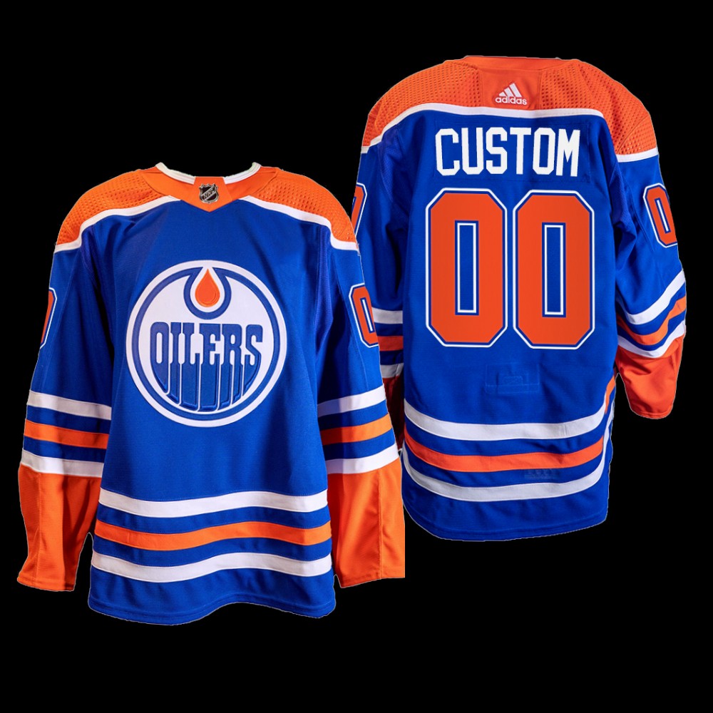 Custom Edmonton Oilers Primegreen Jersey 2022-23 Blue #00 Home Uniform