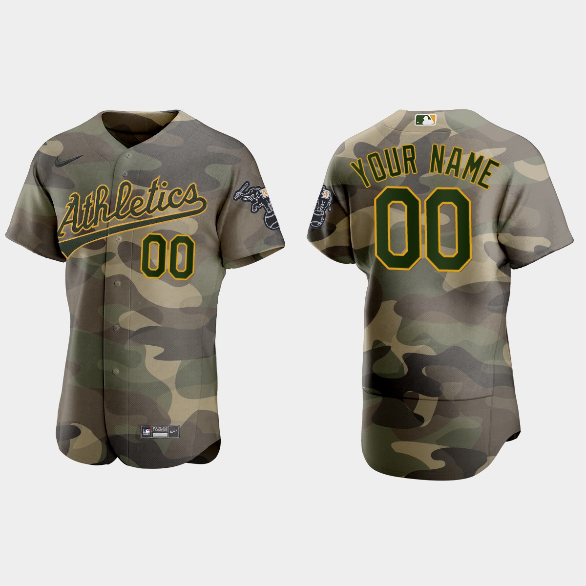 Custom Oakland Athletics 2021 National Armed Forces Day Jersey – Camo