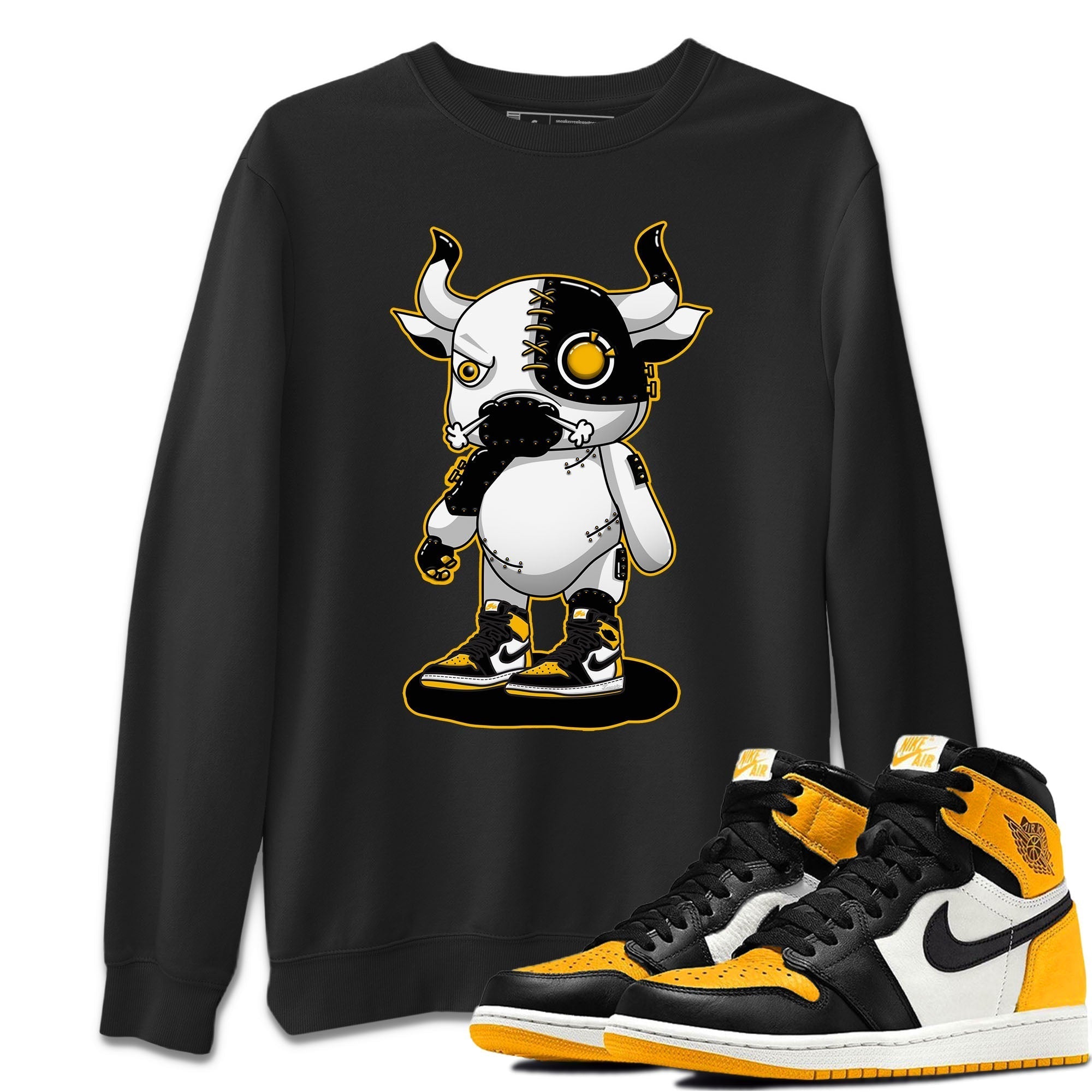 Cyborg Bull Unisex Sweater – Air Jordan 1 Taxi, Sneakers Matching Sweater