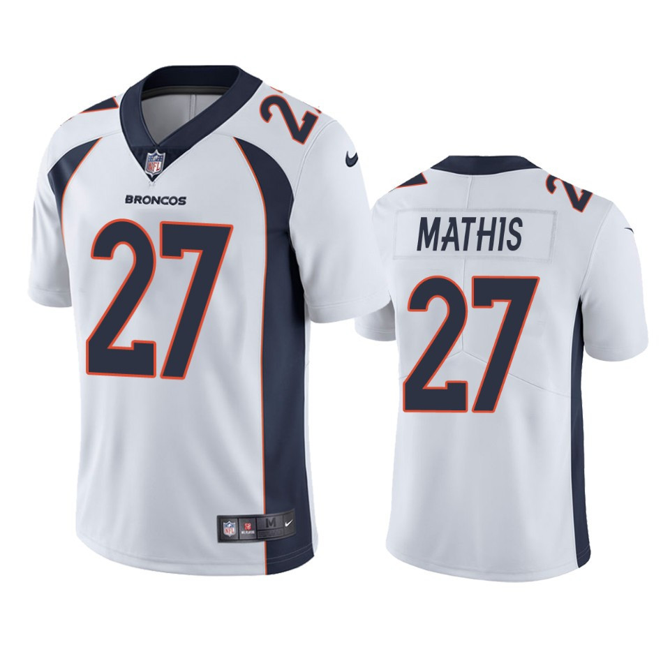 Damarri Mathis 27 Denver Broncos White Vapor Limited Stitched Jersey