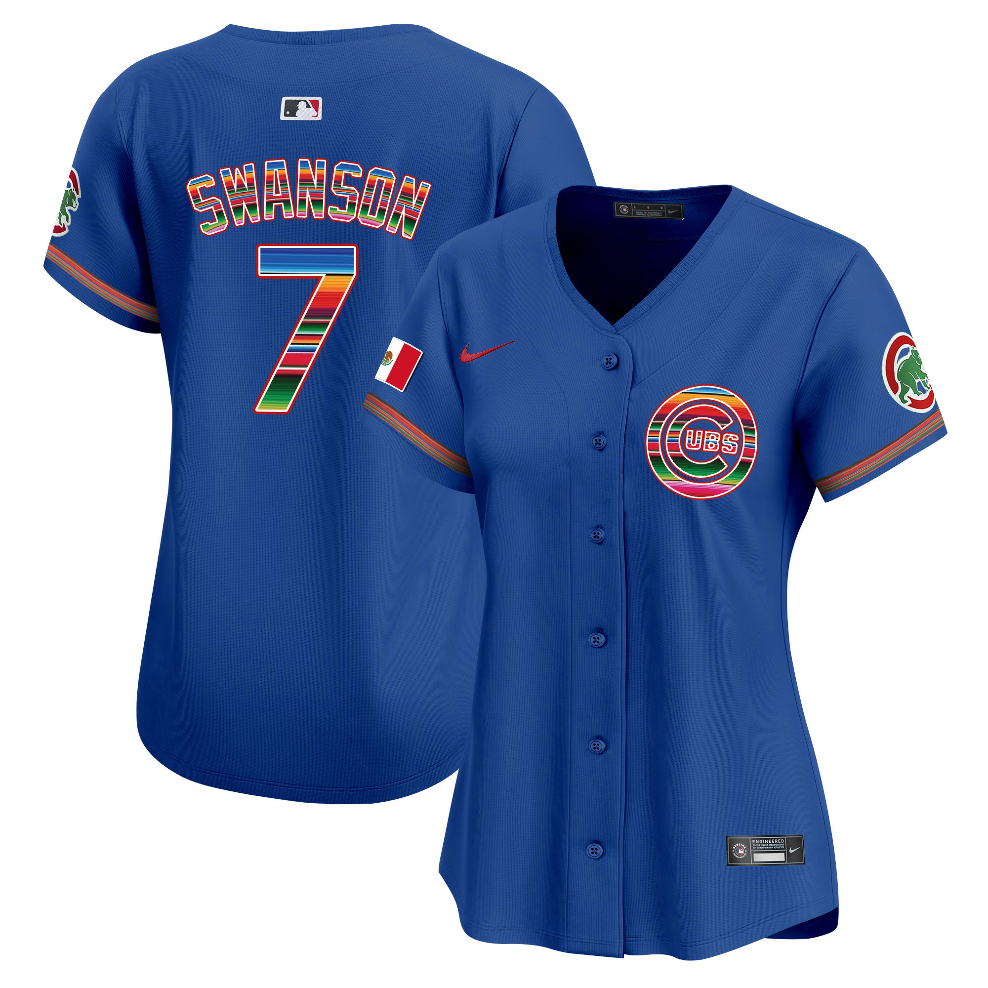 Dansby Swanson Women's Chicago Cubs Mexico Vapor Premier Limited Royal Jersey - All Stitched