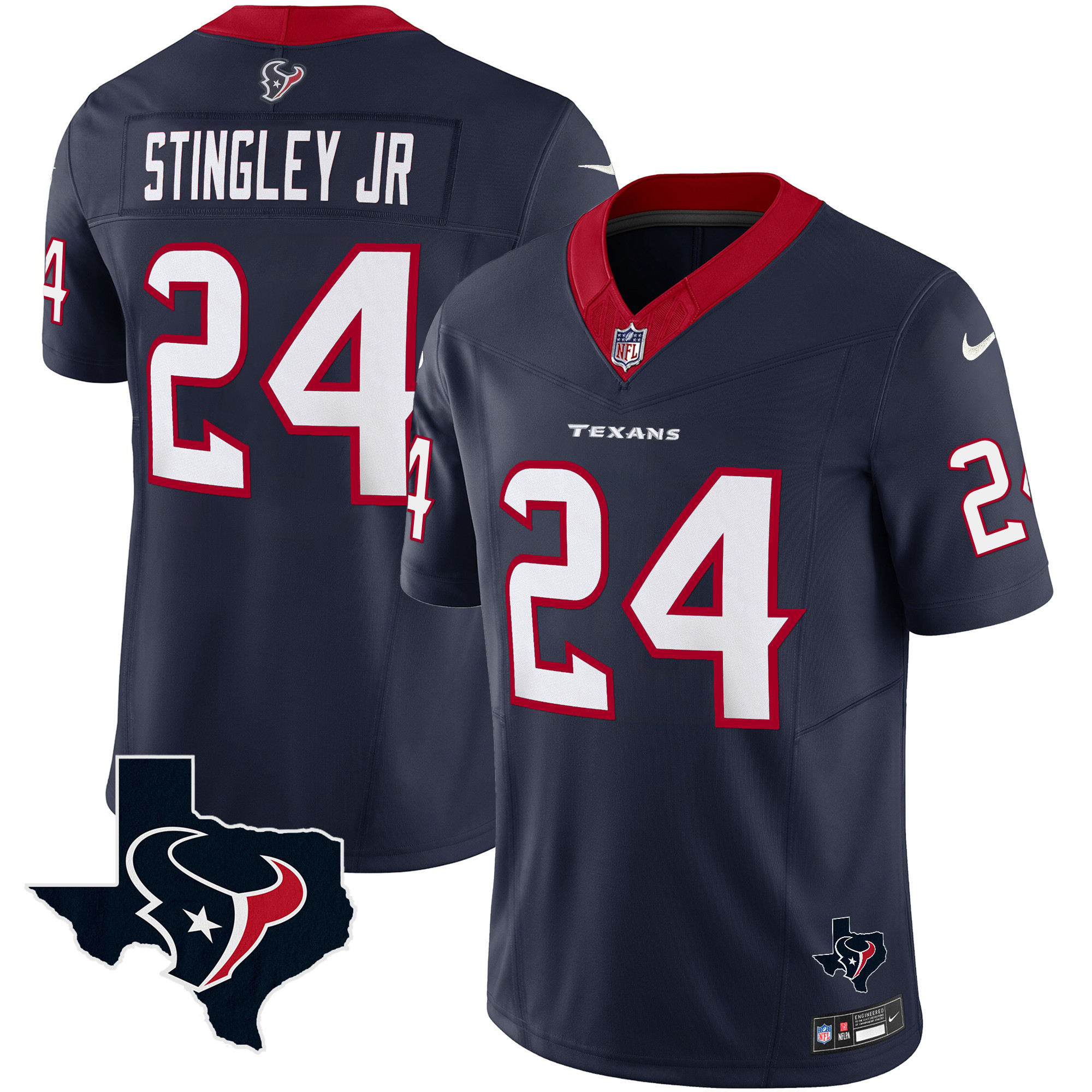 Derek Stingley Jr. Men's Houston Texans Vapor Limited Navy Jersey - All Stitched 