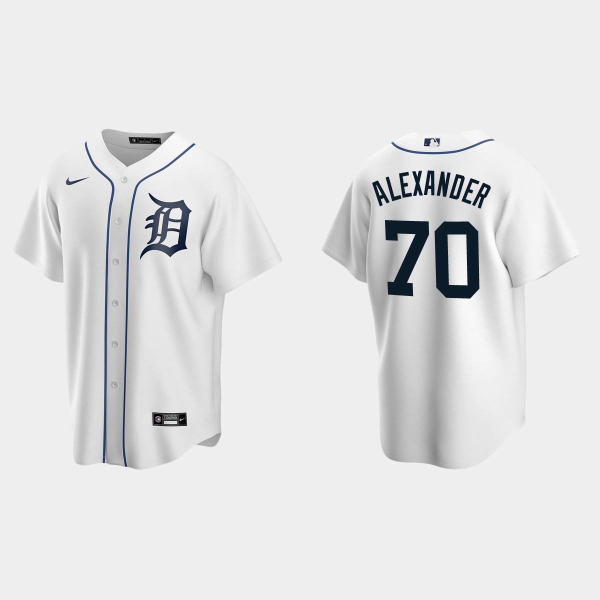 Detroit Tigers #70 Tyler Alexander Home Jersey – White