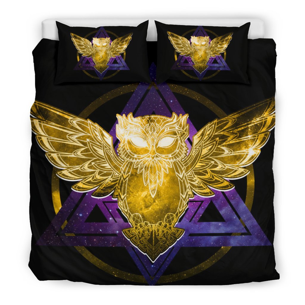 Gold Owl 3D Customized Duvet Cover Bedding Set