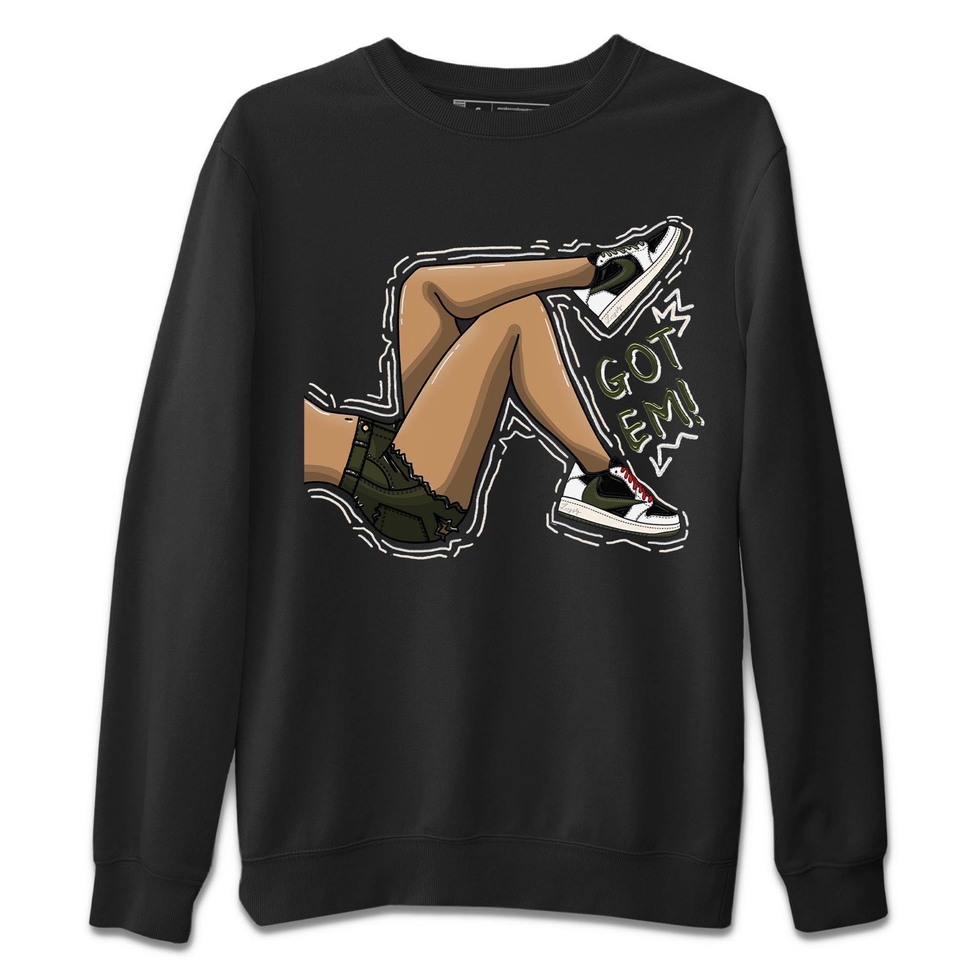 Got Em Legs Unisex Sweater – Air Jordan 1 Travis Scott Olive, Sneakers Matching Sweater
