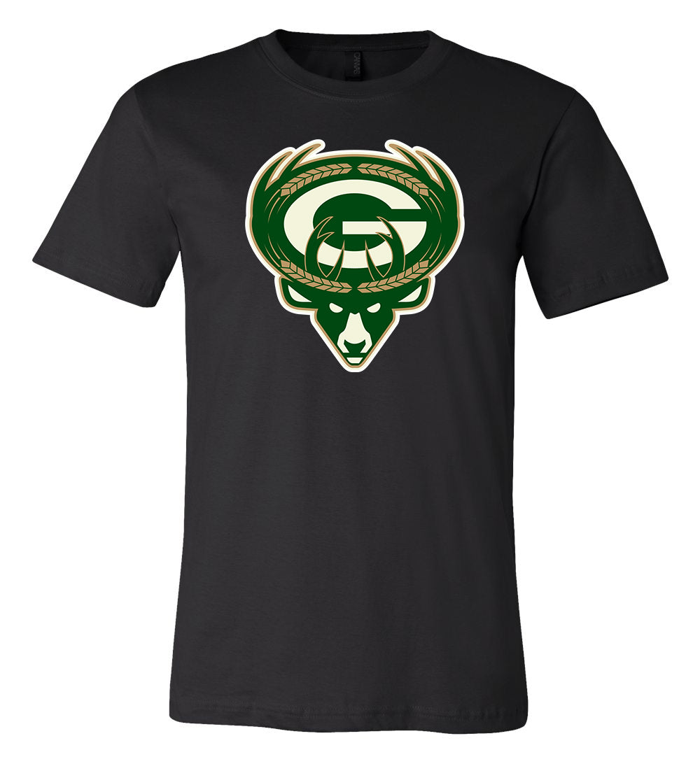 Green Bay Packers Milwaukee Bucks Mash Up Logo T-Shirt 6 Sizes Xl!!