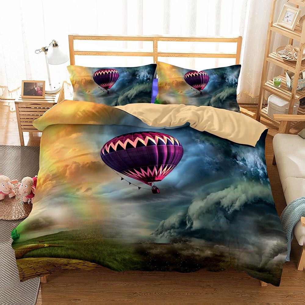 Hot Air Balltorm Chasing 3D Customized Duvet Cover Bedding Set