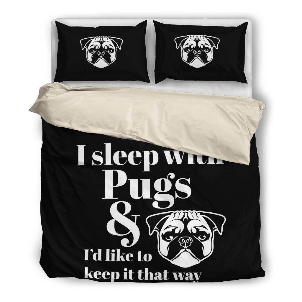 I Leep With Pugs 3D Customized Duvet Cover Bedding Set