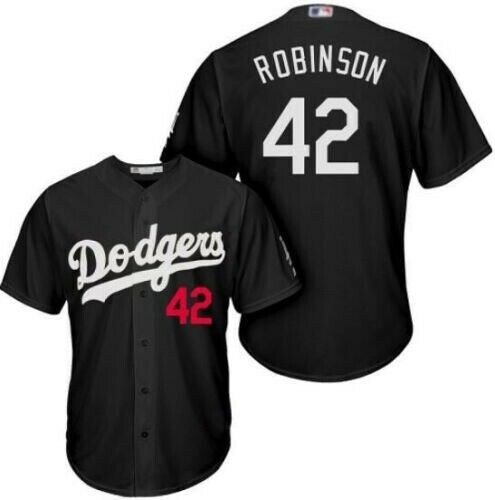 Jackie Robinson #42 Los Angeles Dodgers Black All Over Print Baseball Jersey For Fans