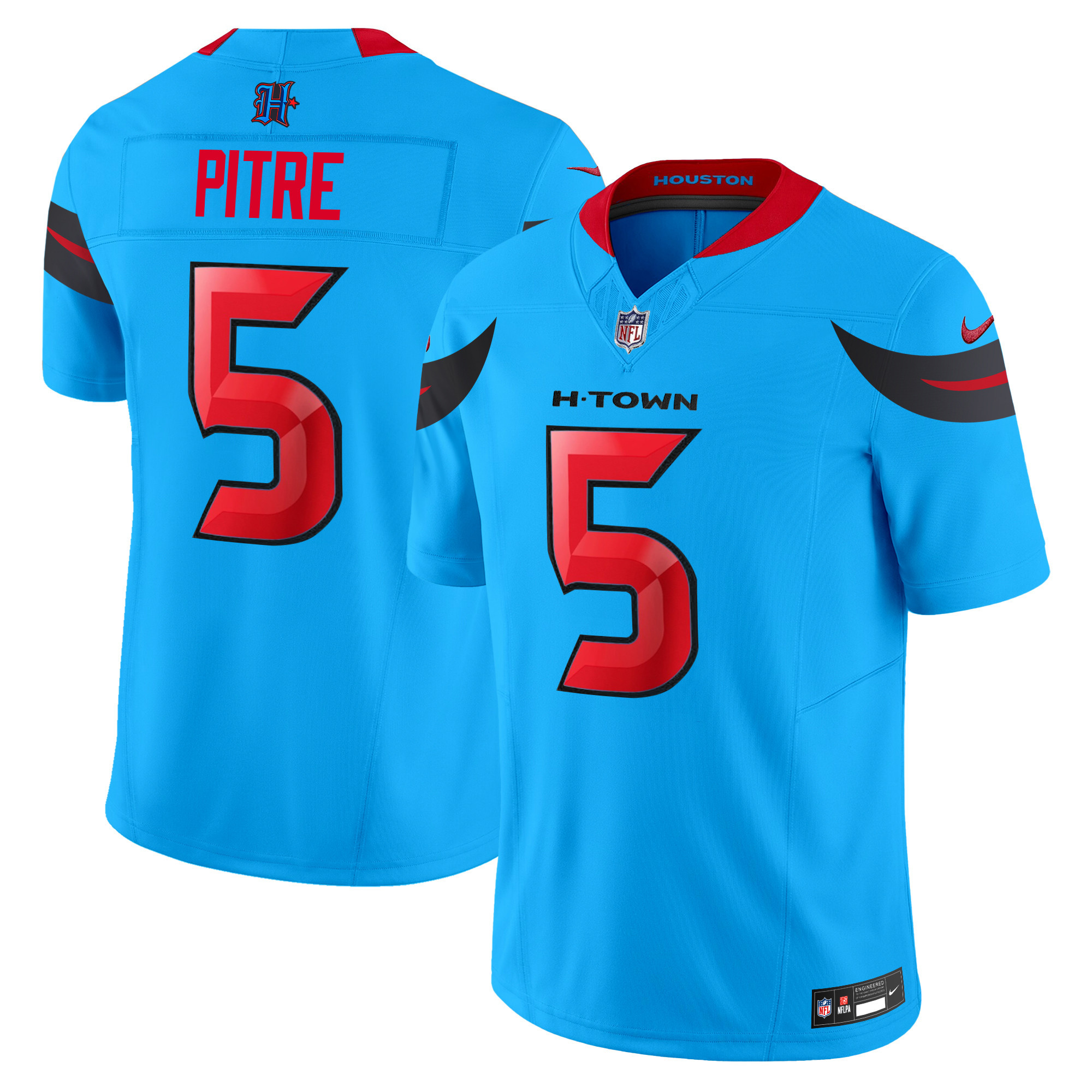 Jalen Pitre Men's Houston Texans 2024 Vapor Limited Blue Jersey - All Stitched 