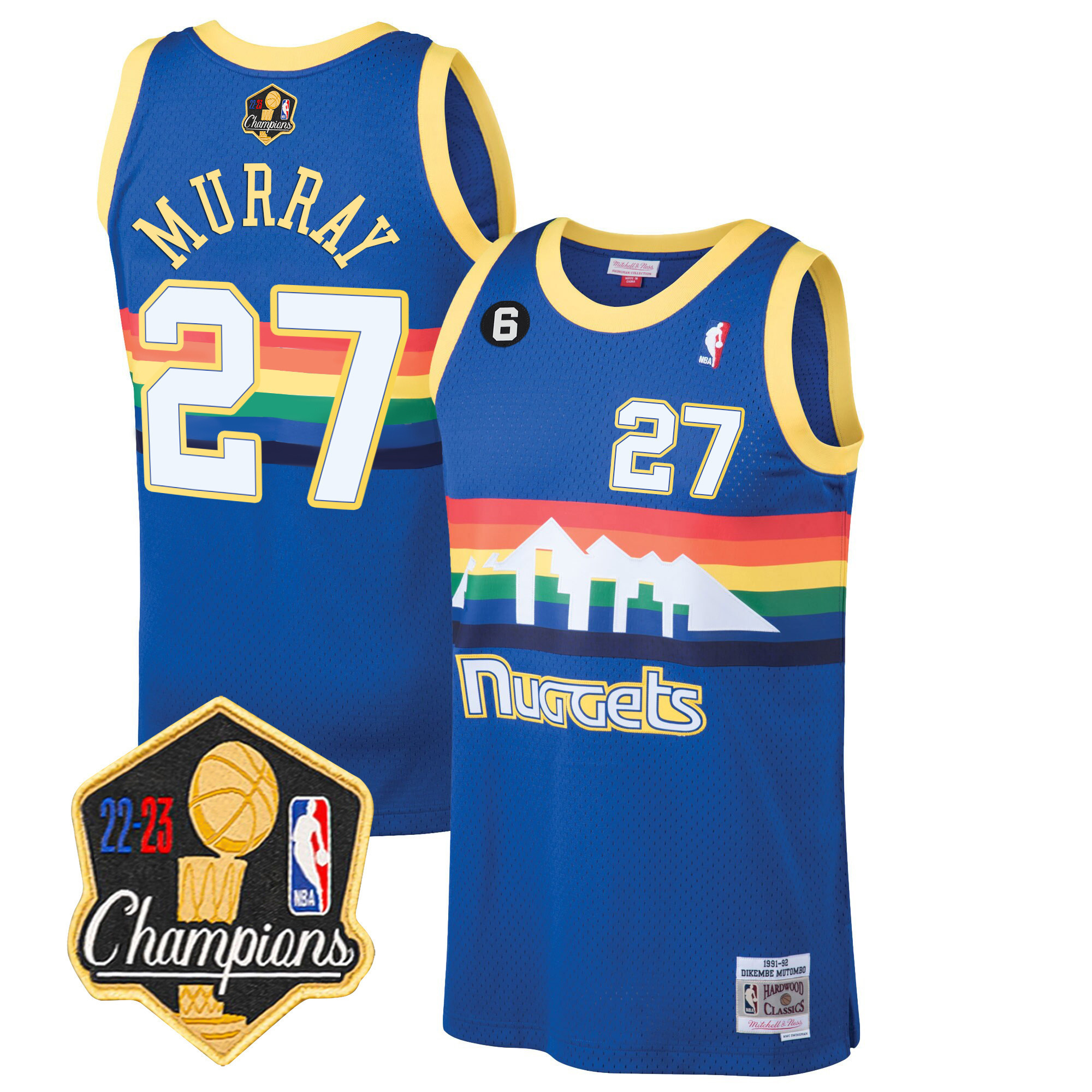 Jamal Murray Men's Denver Nuggets 2023 Champions Limited Patch Blue Classic Jersey - All Stitched