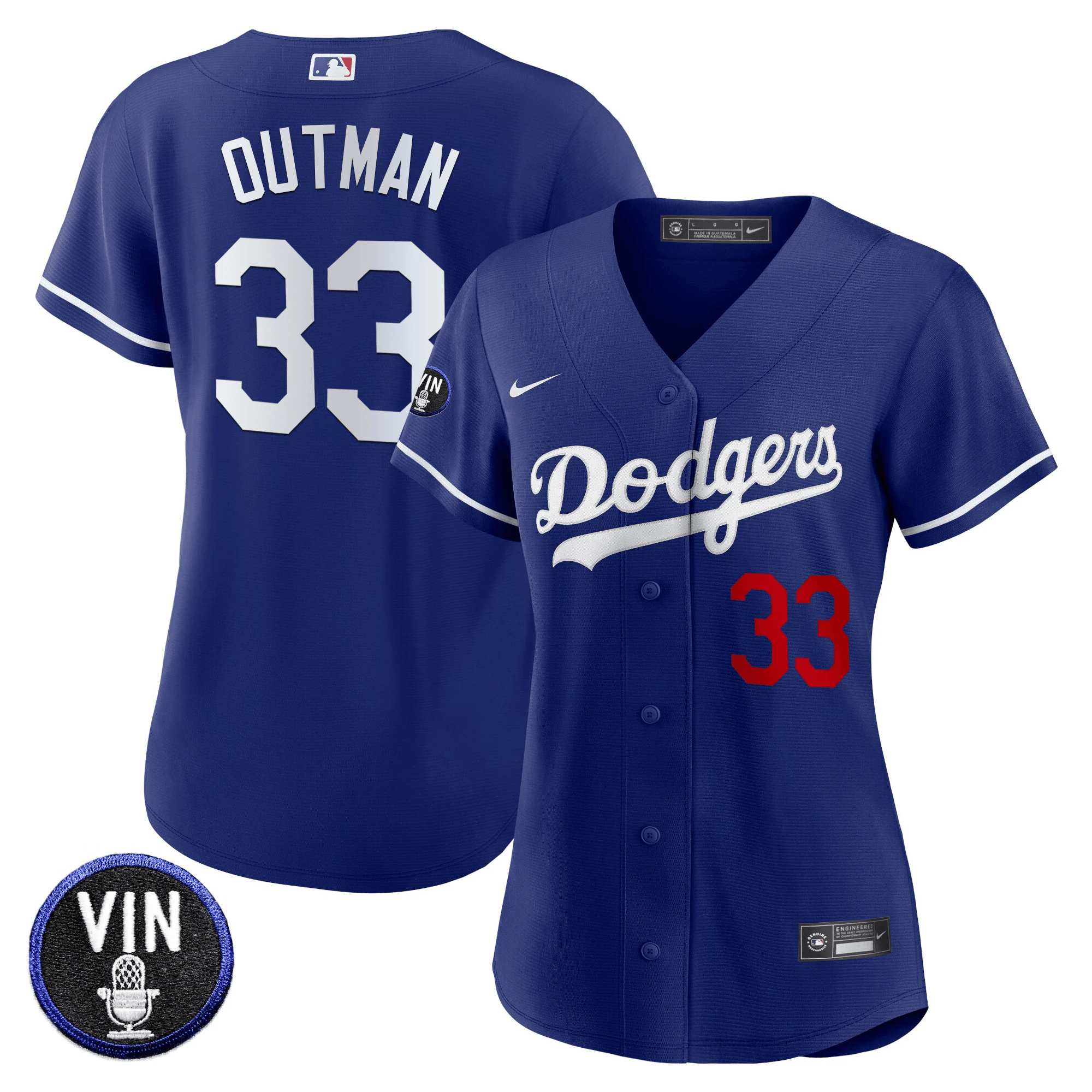 James Outman Women's Los Angeles Dodgers Vin Scully Patch Royal Jersey - All Stitched