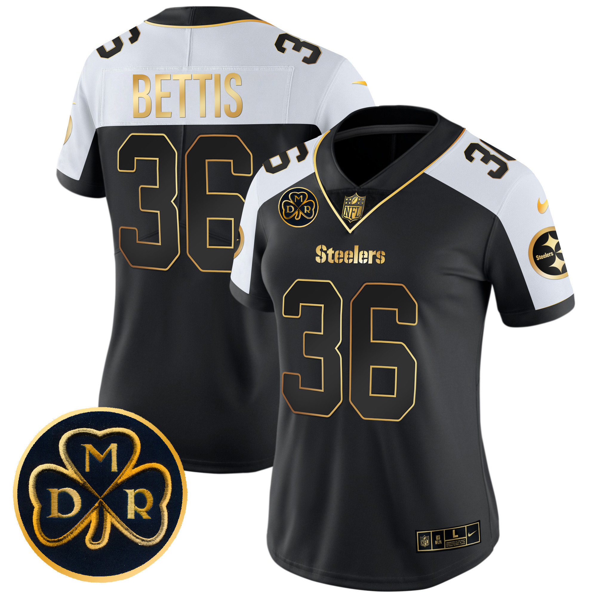 Jerome Bettis Women's Pittsburgh Steelers DMR Patch Gold Vapor Limited Alternate Gold Jersey - All Stitched