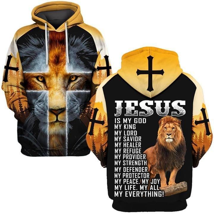 Jesus Is My God King Lord Savior My Everything Lion 3D Hoodie