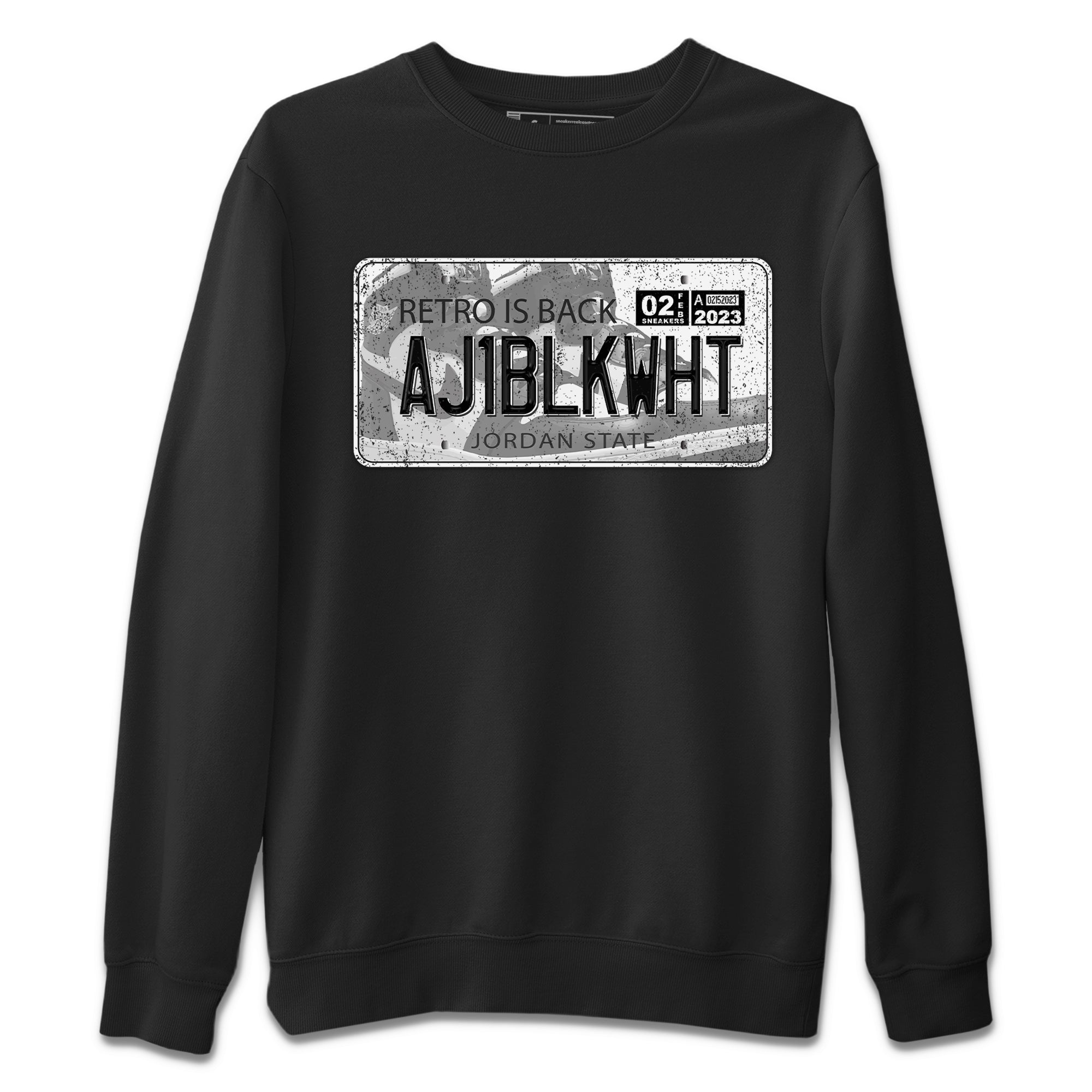 Jordan Plate Unisex Sweater – Air Jordan 1 Black White, Sneakers Matching Sweater