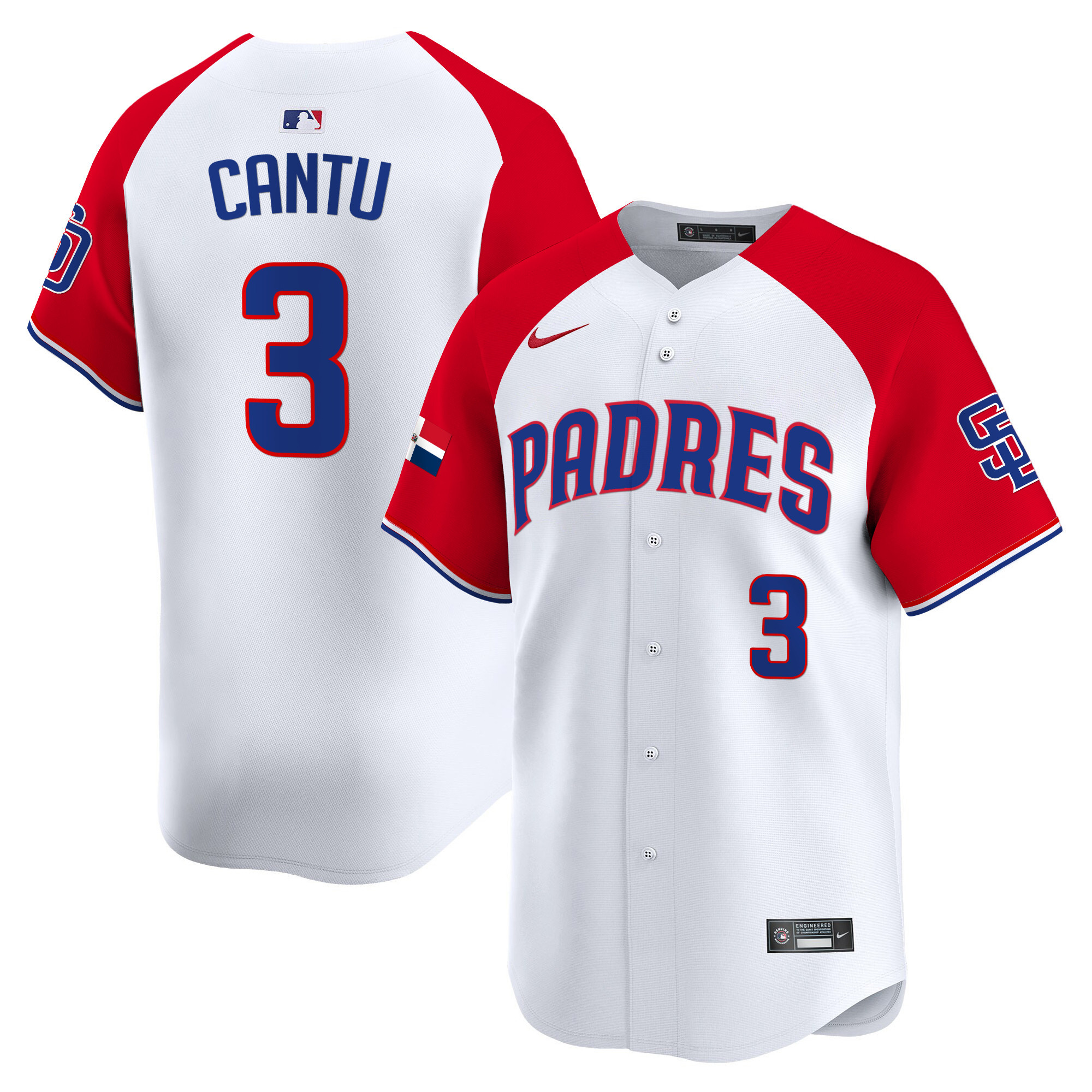 Jorge Cantu Men's San Diego Padres Dominican Republic Vapor Premier Limited Alternate Jersey - All Stitched