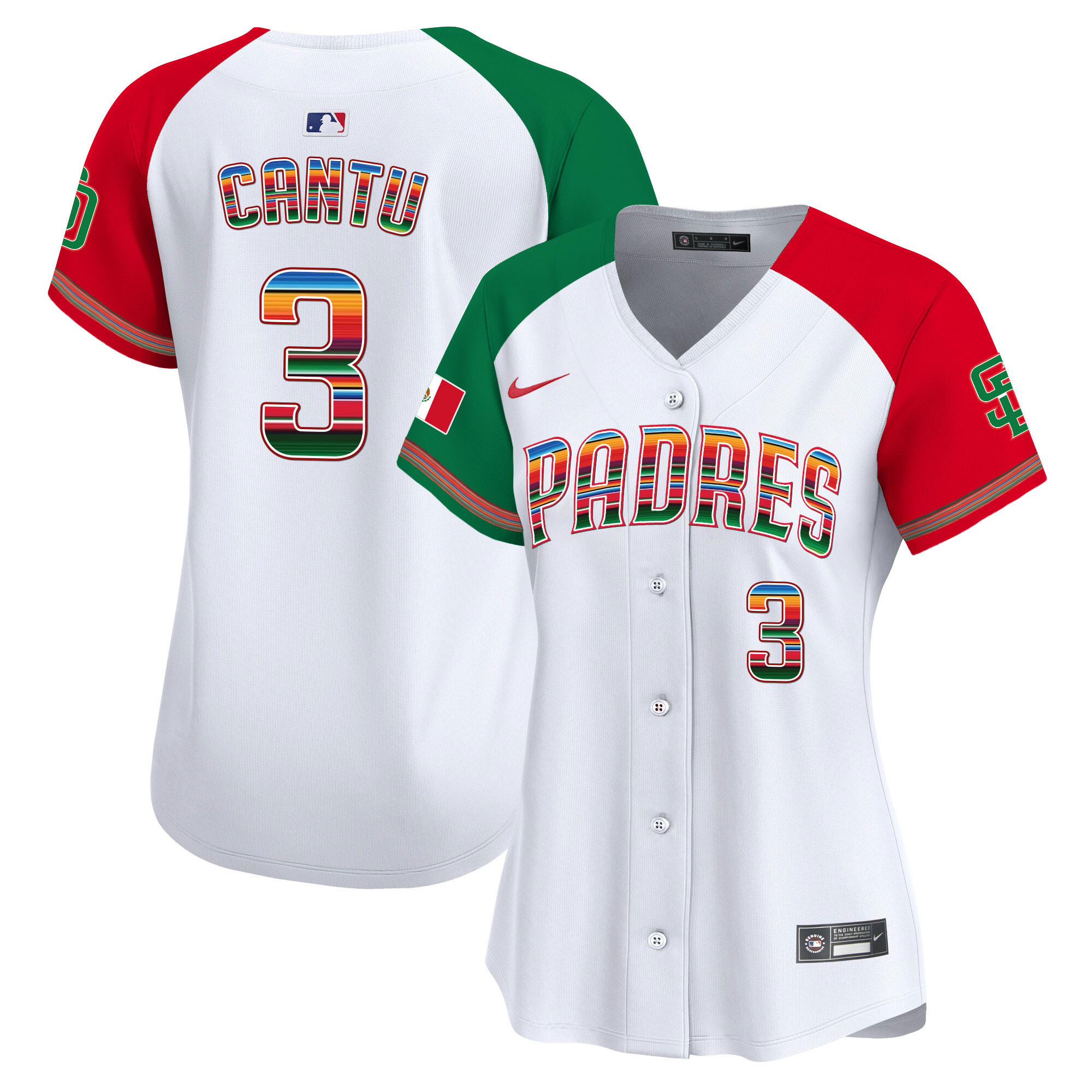 Jorge Cantu Women's San Diego Padres Mexico Premier Limited Alternate Jersey - All Stitched