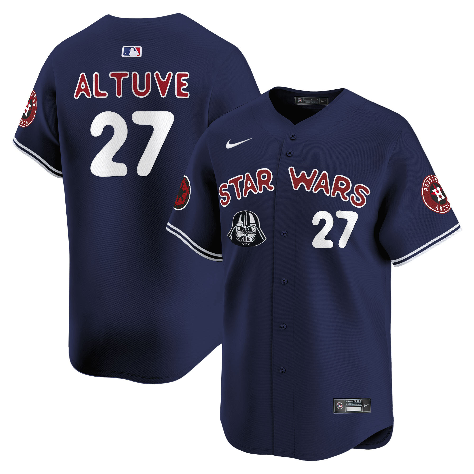 José Altuve Men's Houston Astros SW Vapor Premier Limited Navy Jersey - All Stitched