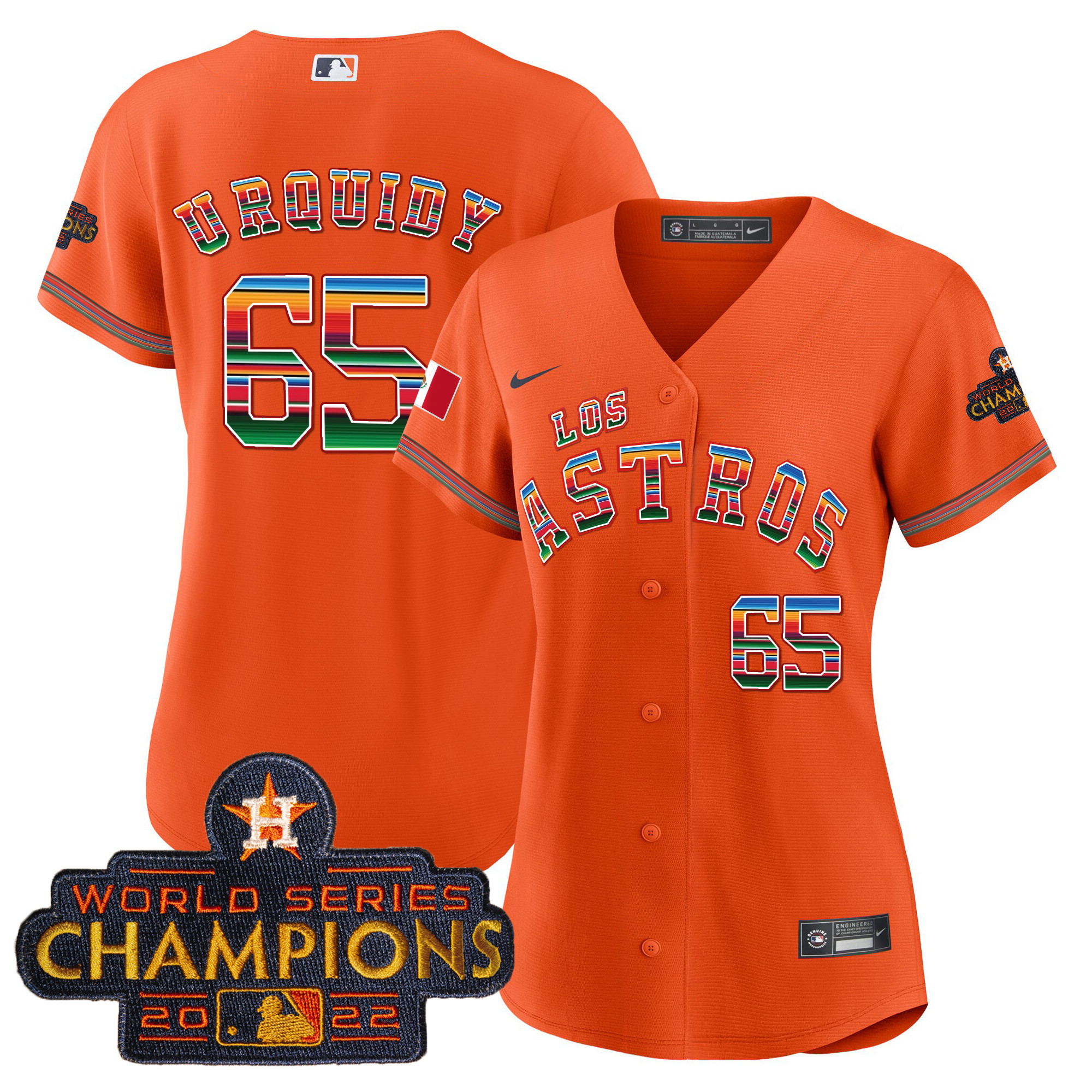Jose Urquidy Women's Houston Astros Los Houston Astros Mexico Orange Jersey - All Stitched