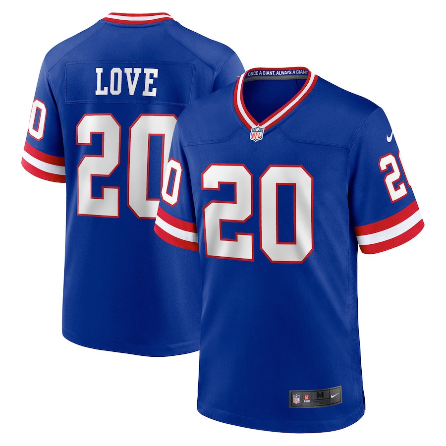 Julian Love 20 New York Giants Classic Player Game Stitched Jersey – Royal