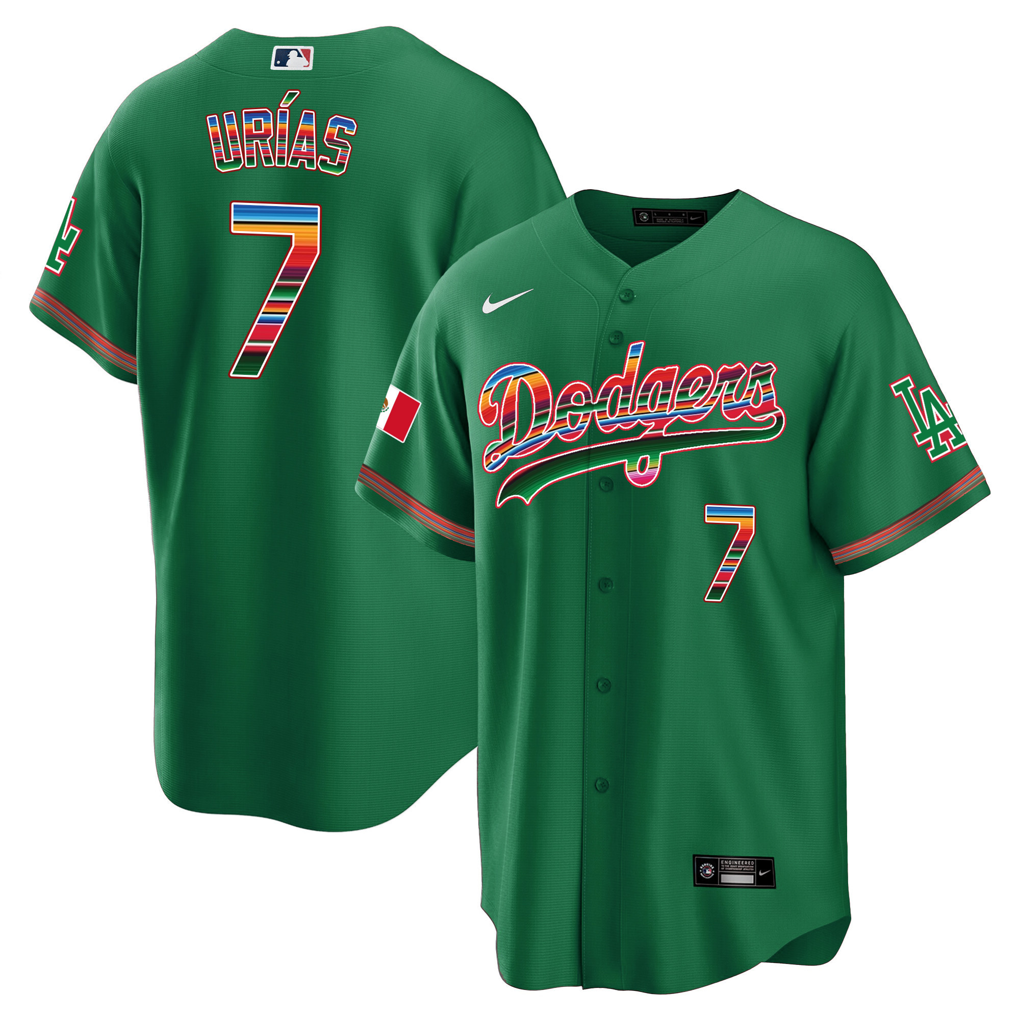 Julio Urías Youth's Los Angeles Dodgers Mexico Cool Base Limited Green Jersey - All Stitched