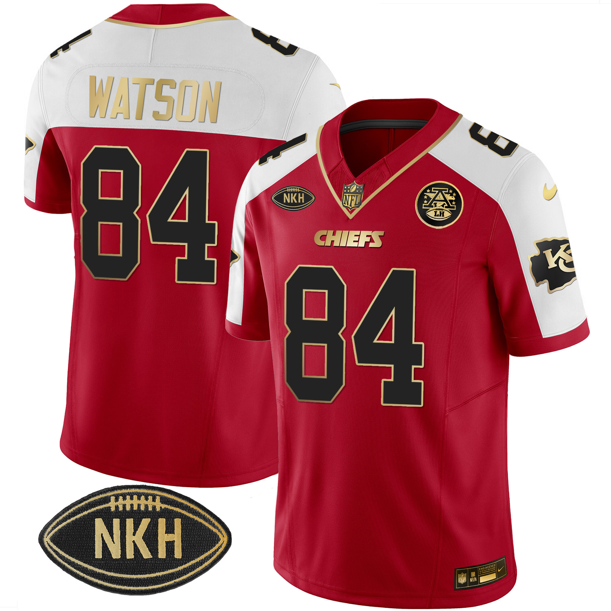 Justin Watson Men's Kansas City Chiefs NKH Patch 2023 Vapor Limited Red Alternate Jersey - All Stitched 
