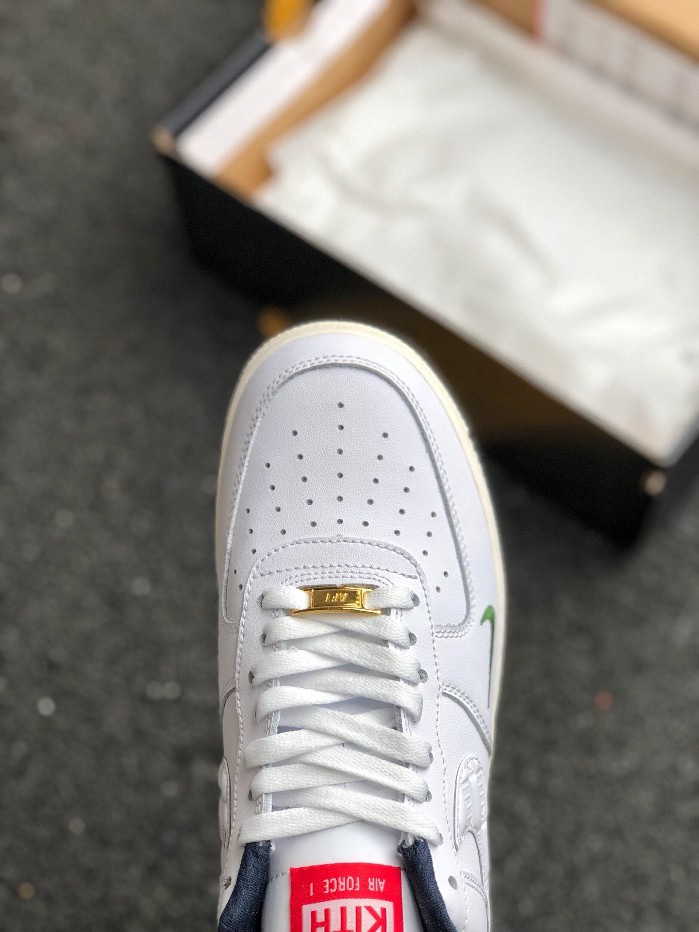 Kith x Nike Air Force 1 Low White/University Red-Metallic Gold For Sale